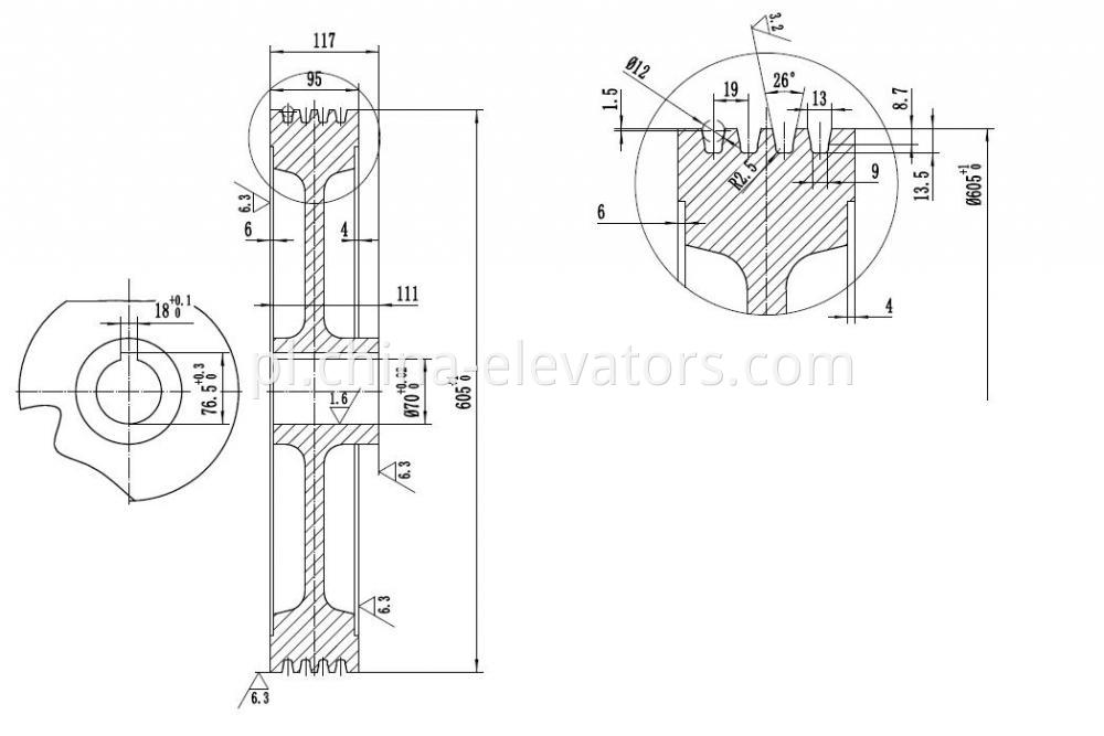 ThyssenKrupp Dongyang Traction Sheave 605*4*12